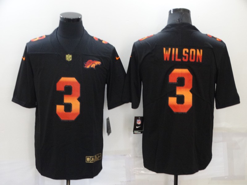 Men's Black Denver Broncos #3 Russell Wilson  Fashion Limited Stitched Jersey